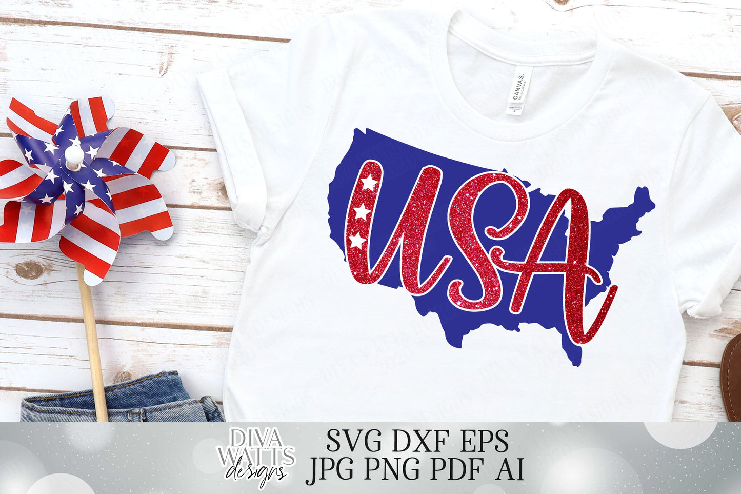 USA - Cutting File - United States of America Shirt Sign - SVG DXF - 4th of July | Independence Day | Country Silhouette | Vinyl htv Stencil