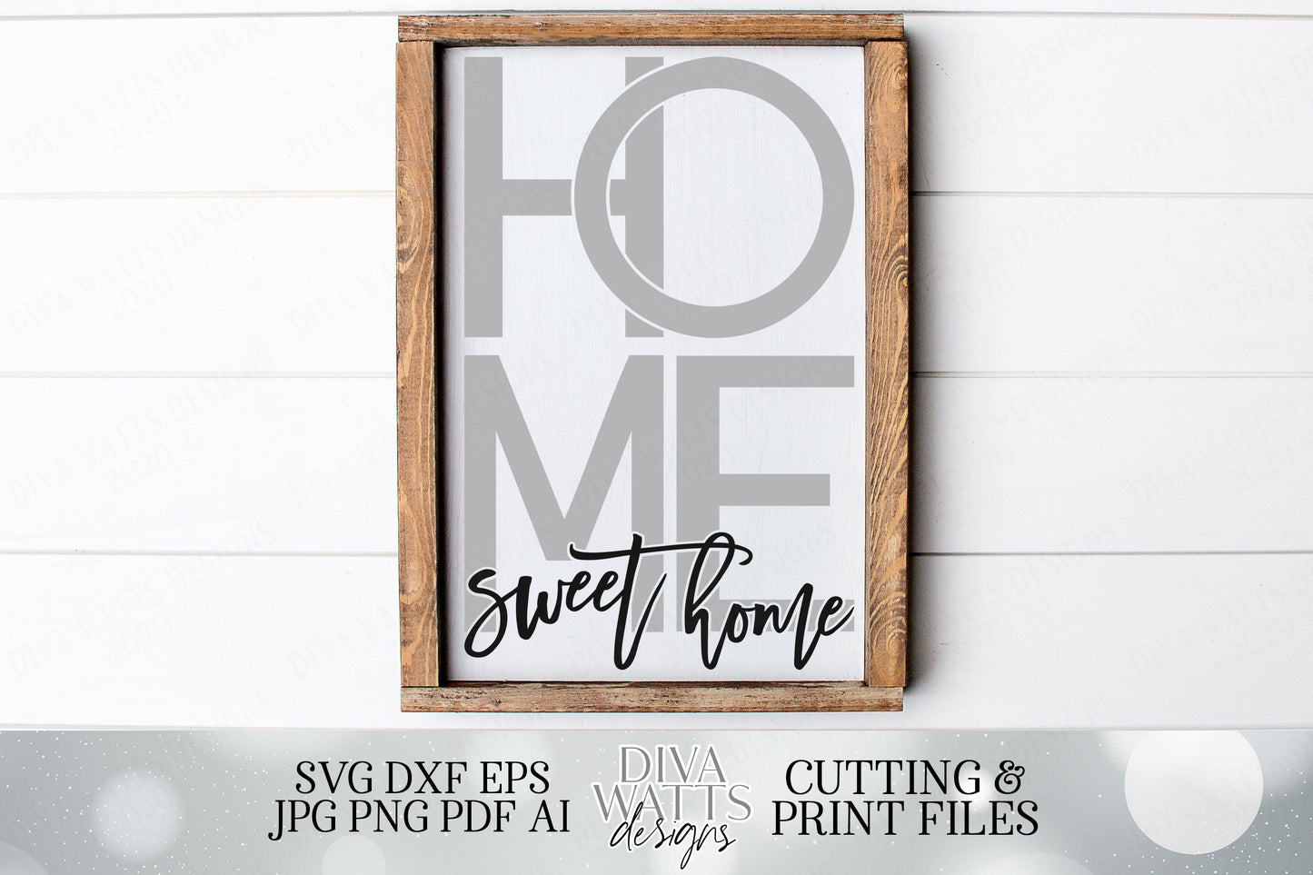 Modern Home Sweet Home | Overlapping Words | Cutting Files & Printable | Farmhouse Sign