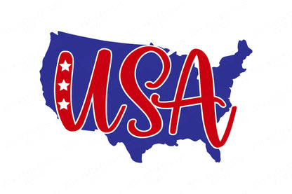 USA - Cutting File - United States of America Shirt Sign - SVG DXF - 4th of July | Independence Day | Country Silhouette | Vinyl htv Stencil