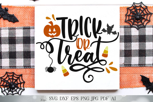 Trick Or Treat | Halloween | Fall Autumn | Cutting File and Printable | SVG DXF JPG and More!