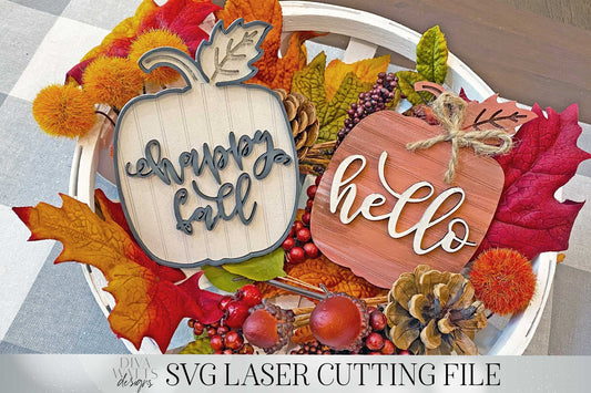 Shiplap Pumpkin Laser Cutting File with Vertical & Horizontal Shiplap | Frame | Happy Fall | Hello | Glowforge | Cutting File | SVG Sign Set