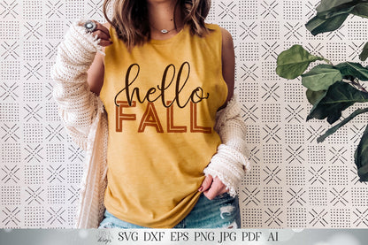 Hello Fall SVG | Fall SVG | Fall Shirt SVG | Fall Sign svg | dxf and more! | Printable