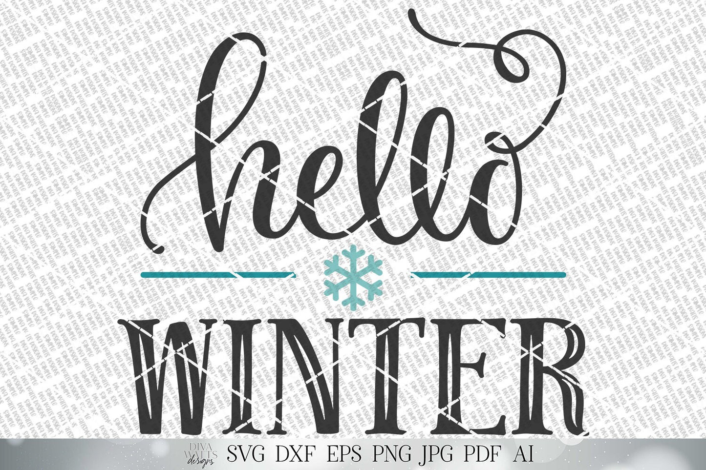 Hello Winter SVG | Farmhouse Round Sign SVG | Welcome SVG | dxf and more! | Printable