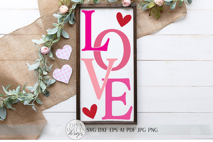 LOVE svg | Valentine's Day SVG | Modern Farmhouse Sign | dxf and more! | Printable | Glowforge svg