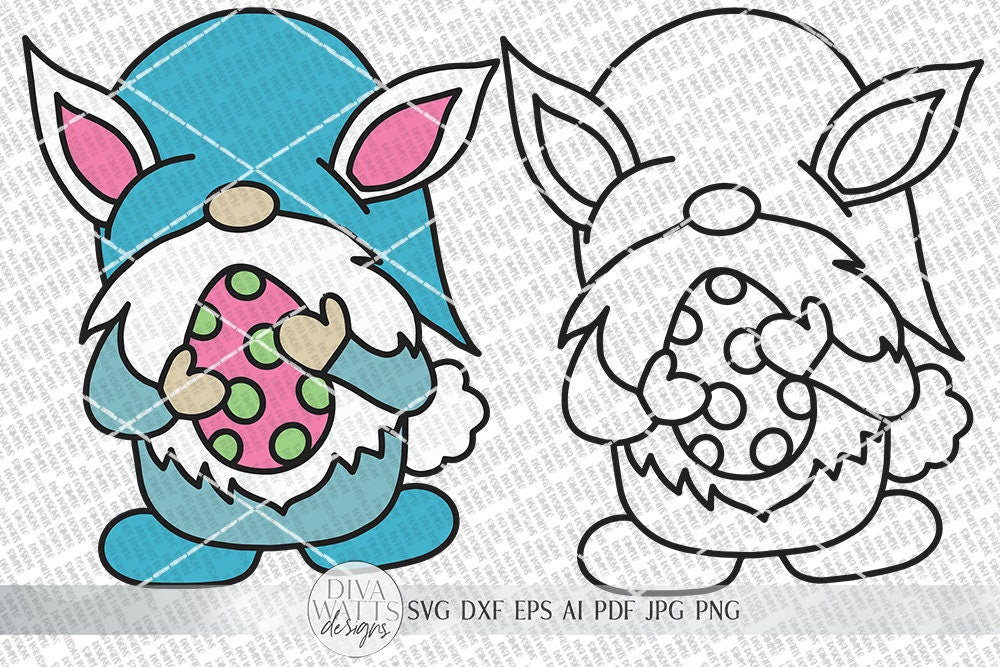 Easter Bunny Gnome With Egg SVG | 4 Variations Included | Glowforge Ready!