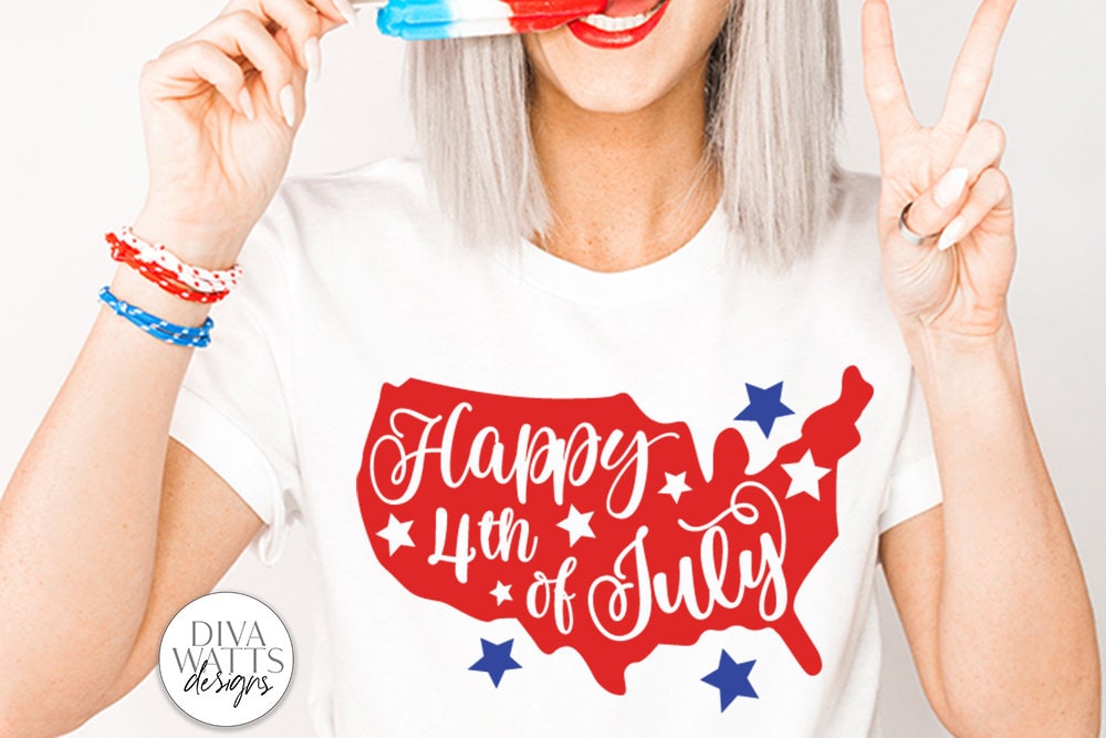 Happy 4th of July SVG | America USA Sign / Shirt Design | DXF and More!