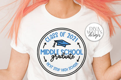 Middle School Graduate SVG | Custom Shirt SVG | 2021-2028 Included