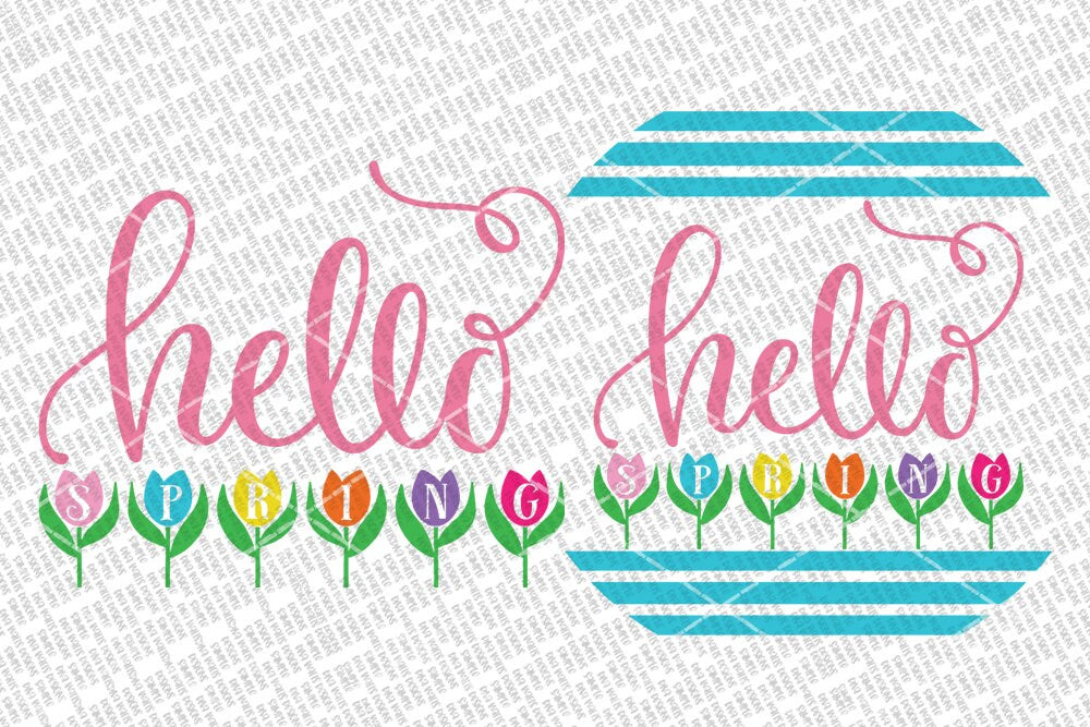 Hello Spring Tulips SVG | Round Farmhouse Sign | DXF and more!