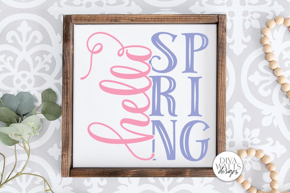 All Seasons SVG Bundle  | Hello Spring | Hello Summer | Hello Autumn | Hello Winter | Farmhouse Sign Set | DXF and More