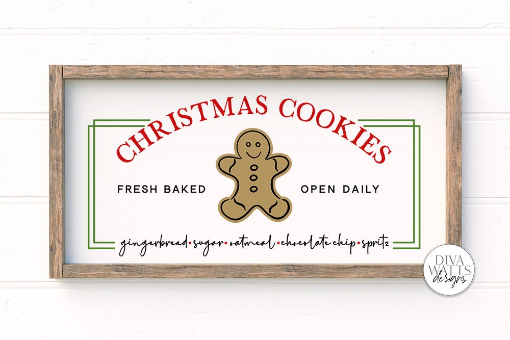 Christmas Cookies SVG | Farmhouse Christmas Sign Design | DXF and More