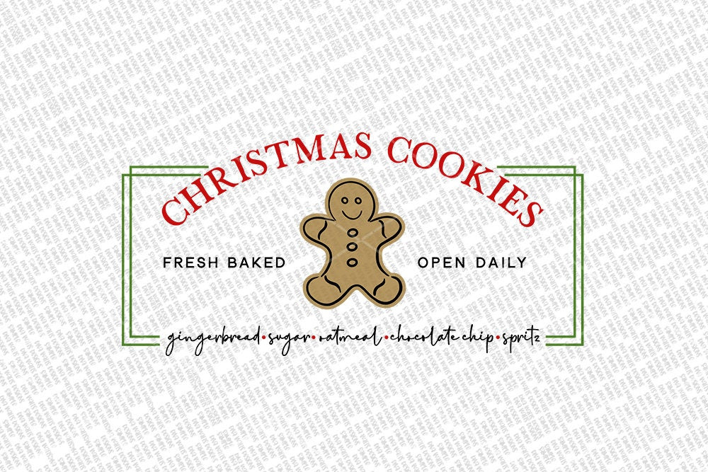 Christmas Cookies SVG | Farmhouse Christmas Sign Design | DXF and More