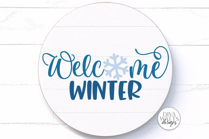 Welcome Winter SVG | Christmas Round Sign Design