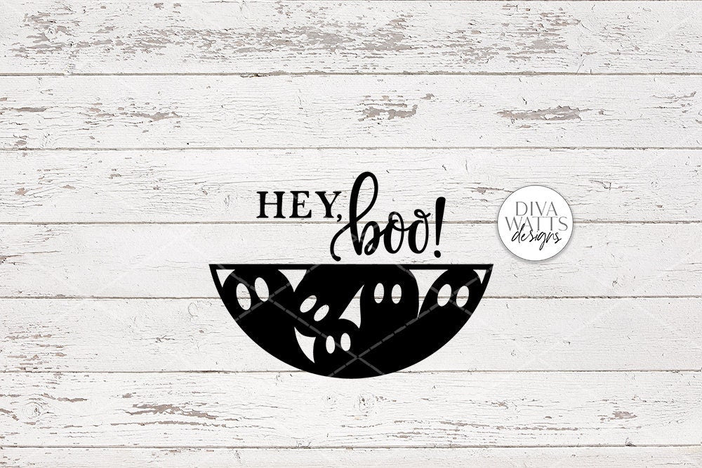 Hey Boo SVG | Halloween Round Sign Design