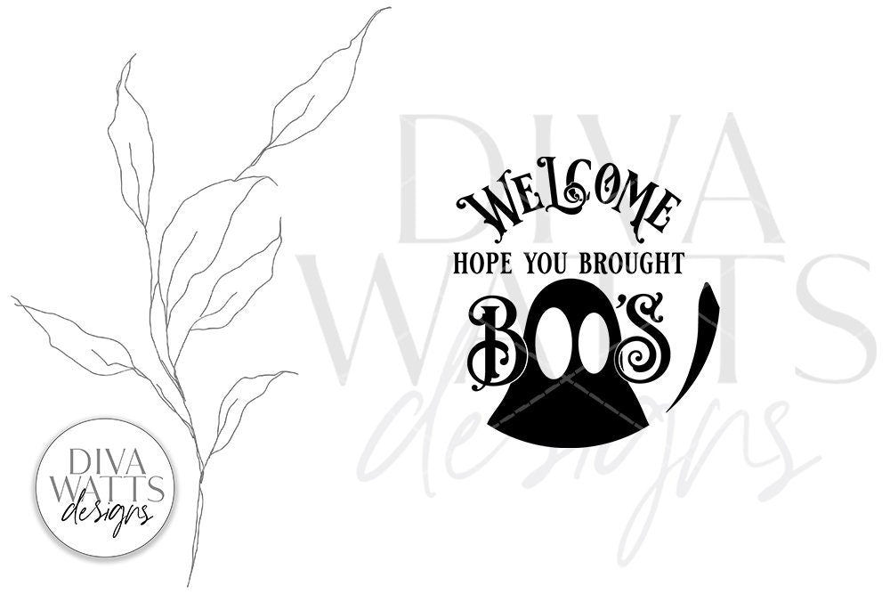 Welcome Hope You Brought Boo's SVG | Halloween Ghost Round Design
