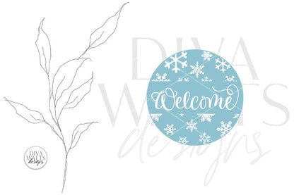 Welcome With Snowflakes SVG | Christmas / Winter Round Sign Design