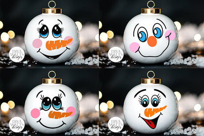 Snowman Face SVG Bundle | Christmas / Winter Designs