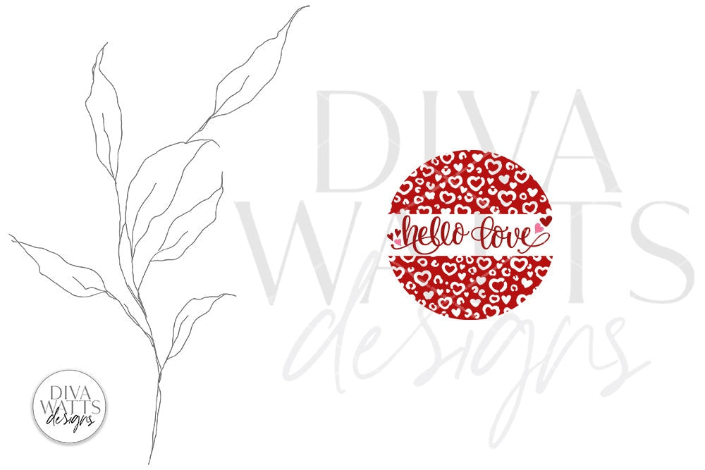 Hello Love SVG | Round Leopard Print Design