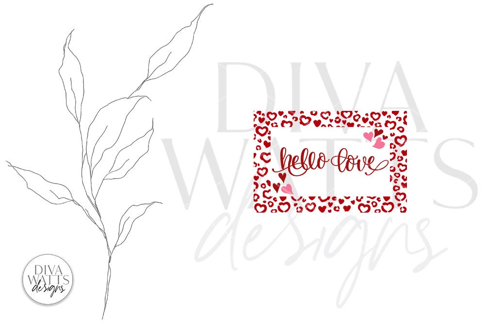 Hello Love Doormat SVG | Valentine's Leopard Print Design