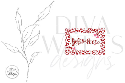 Hello Love Doormat SVG | Valentine's Leopard Print Design