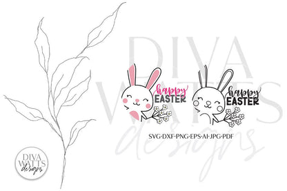 Happy Easter SVG | Bunny Round Design