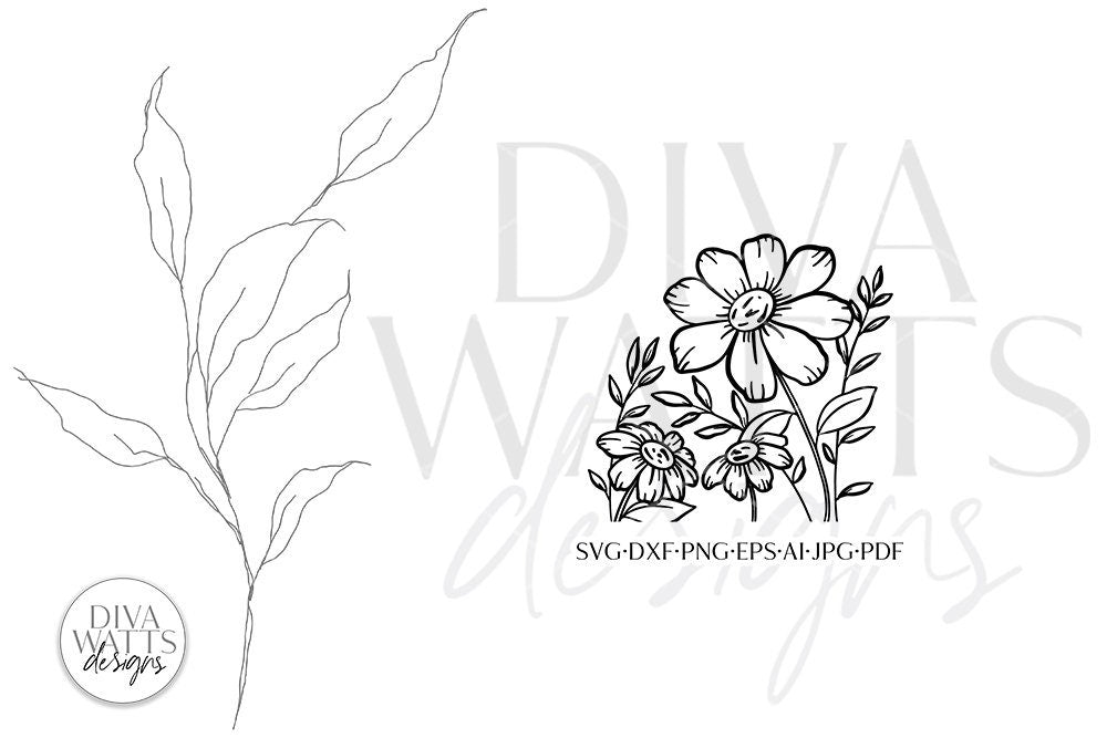 Daisy Artwork SVG | Spring Floral Design