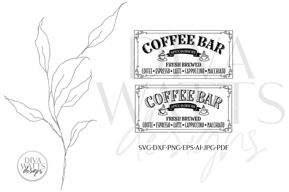 Coffee Bar SVG | Farmhouse Kitchen Design