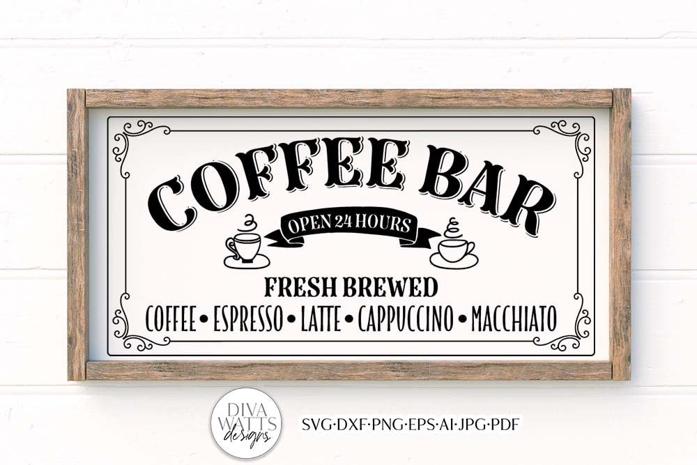 Coffee Bar SVG | Farmhouse Kitchen Design