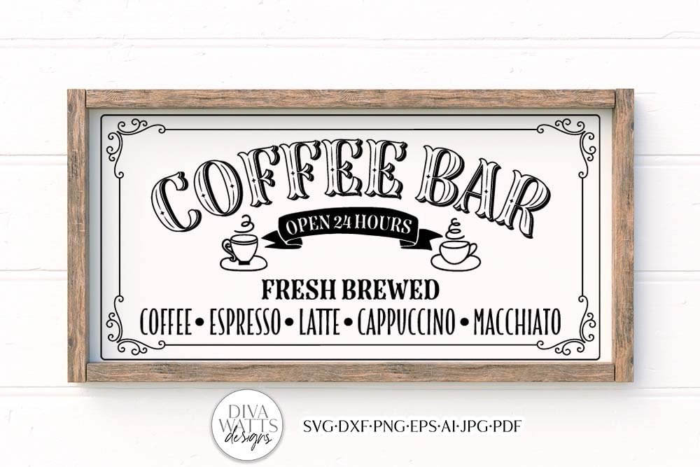 Coffee Bar SVG | Farmhouse Kitchen Design