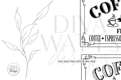 Coffee Bar SVG | Farmhouse Kitchen Design