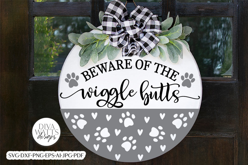 Beware Of The Wiggle Butts SVG | Funny Dog Design