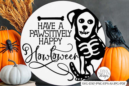 Have A Pawsitively Happy Howloween SVG | Dog Halloween Welcome Design