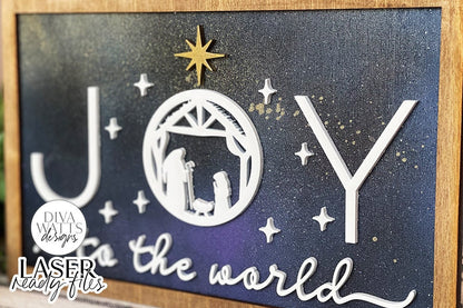 Joy To The World Glowforge SVG | Christmas Nativity Scene Design