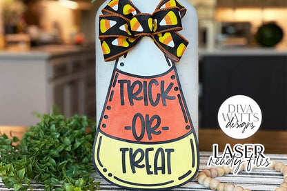 Trick Or Treat Candy Corn Glowforge SVG | Halloween Design