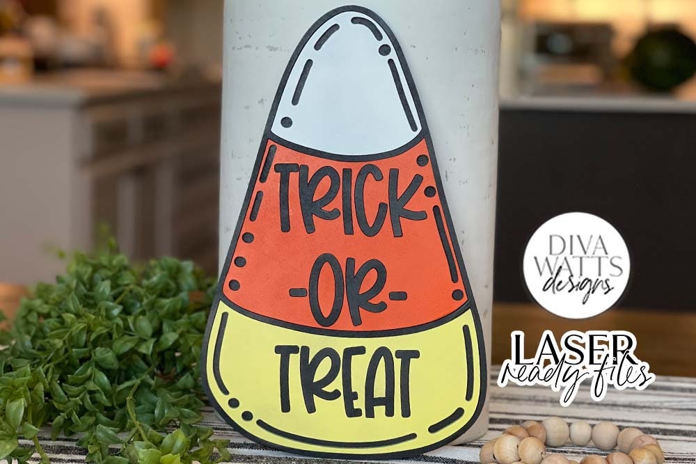 Trick Or Treat Candy Corn Glowforge SVG | Halloween Design