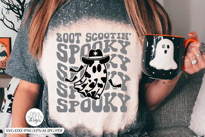 Boot Scootin' Spooky  Cowboy Ghost SVG | Retro Western Design