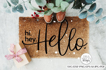 Hi. Hey. Hello. SVG | Welcome Design