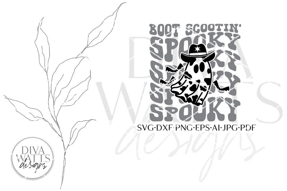 Boot Scootin' Spooky  Cowboy Ghost SVG | Retro Western Design