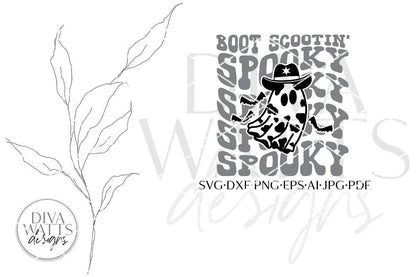 Boot Scootin' Spooky  Cowboy Ghost SVG | Retro Western Design