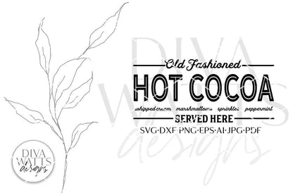 Old Fashioned Hot Cocoa SVG | Christmas Kitchen Design