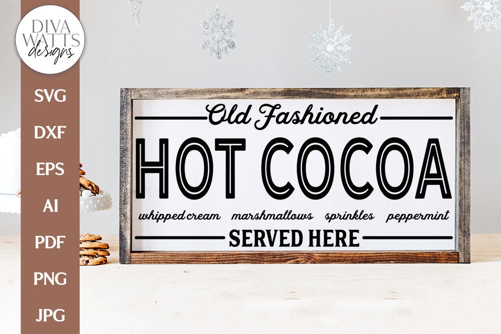 Old Fashioned Hot Cocoa SVG | Christmas Kitchen Design