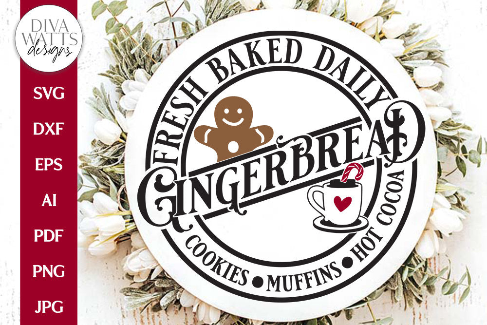 Fresh Baked Gingerbread SVG | Round Design