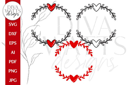 Heart Wreath SVG | Valentine's Day Design