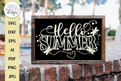 Hello Summer SVG | Fireflies / Lightening Bugs Design