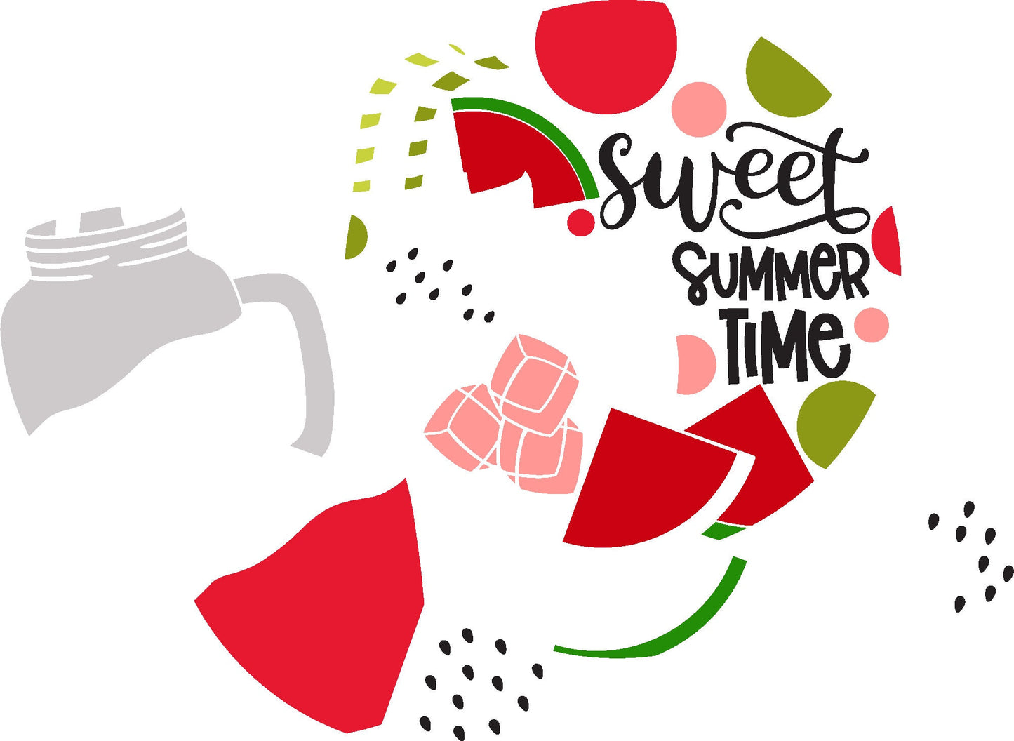 Sweet Summertime SVG | Summer Watermelon Drink Door Hanger Design