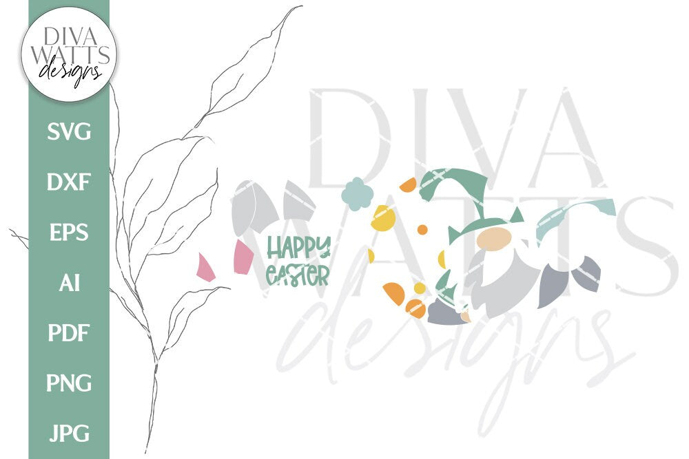 Happy Easter SVG | Easter Gnome Door Hanger Design