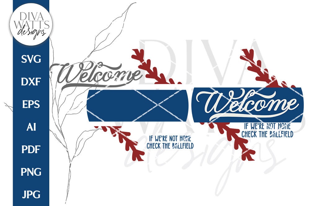 Welcome SVG | Baseball Door Hanger Design