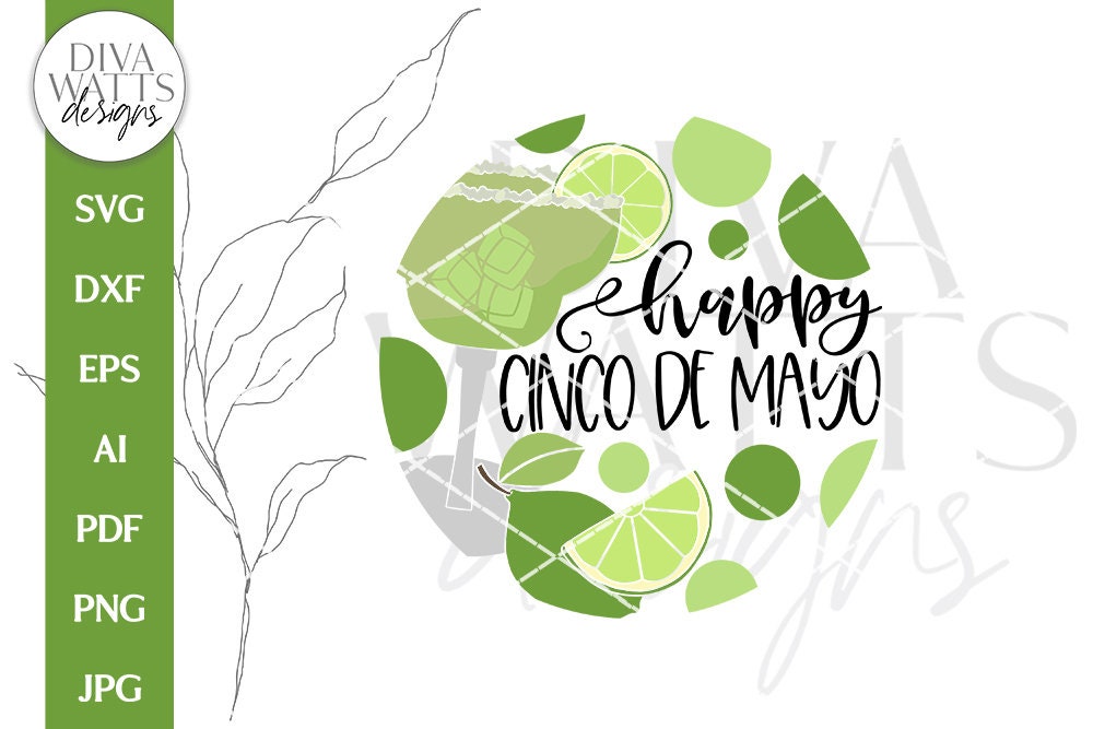 Happy Cinco De Mayo SVG | Door Hanger Design | Lime Margarita