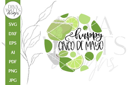 Happy Cinco De Mayo SVG | Door Hanger Design | Lime Margarita