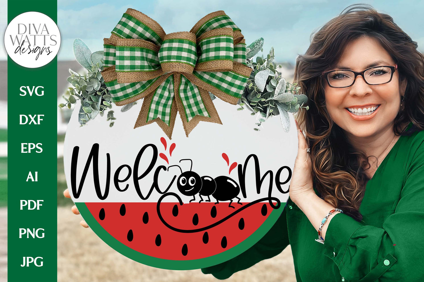 Welcome SVG | Watermelon & Ant Door Hanger Design