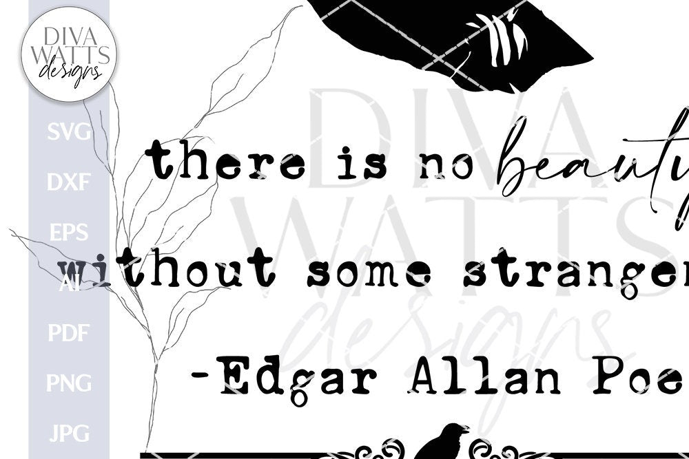 Edgar Allan Poe Quote SVG Halloween Raven Design Edgar Allan Poe Halloween Quote Edgar Allan Poe Sign For Halloween